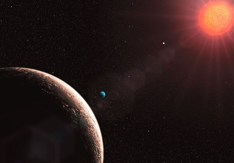 Planets in Space — Black, Dramatic, Digital Art, Star, Planet