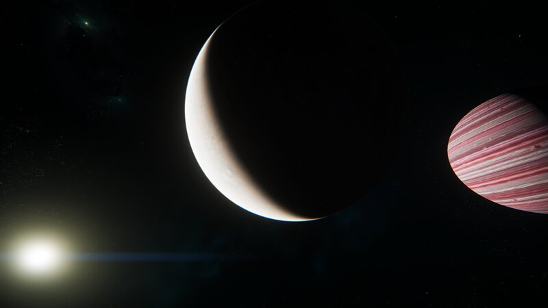 Planets in Space — Black, Dramatic, Night, 3d Render