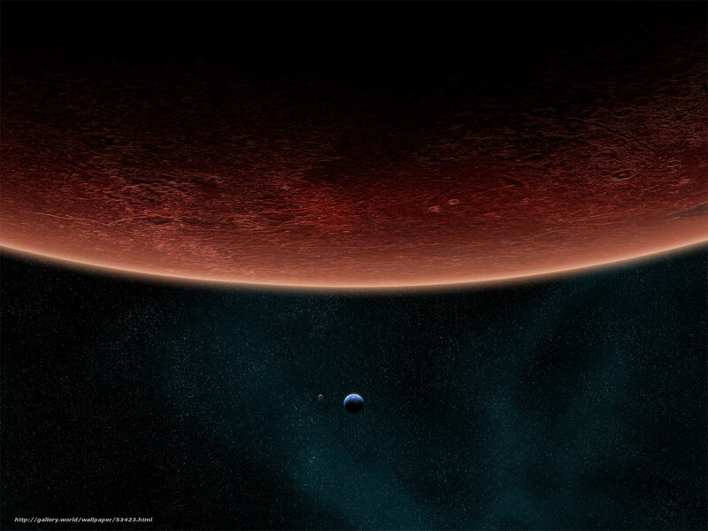 Planets in Space — Black, Dramatic, Night, Digital Art, Stars, Planet