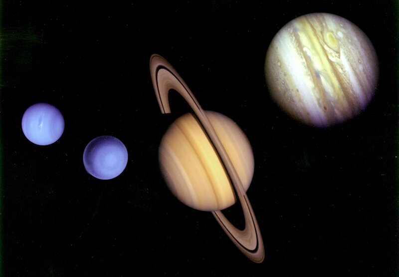 Planets in Space — Black, Dramatic, Night, Photograph