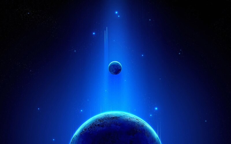 Planets in Space — Blue, Comet