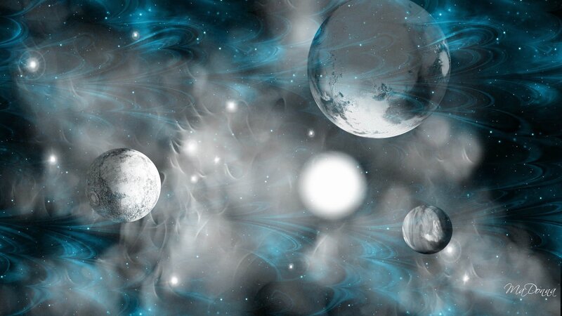 Planets in Space — Blue, Cosmic