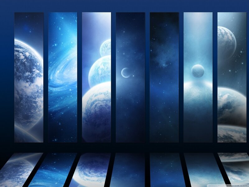 Planets in Space — Blue, Galaxies