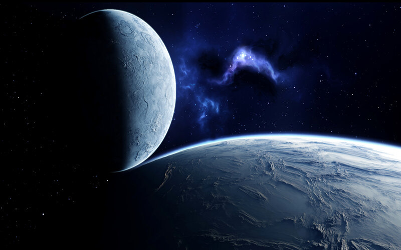 Planets in Space — Blue