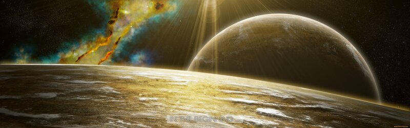Planets in Space — Brown, Dramatic, Digital Art, Nebula