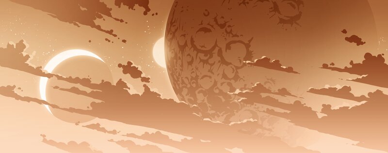 Planets in Space — Brown, Dramatic, Sunset