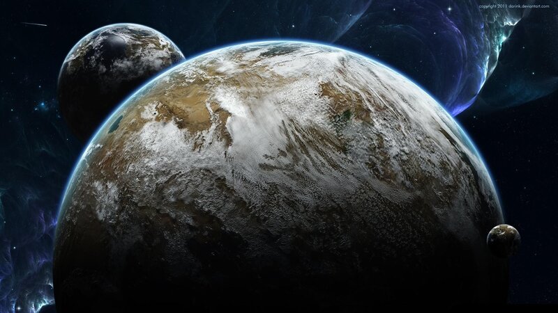 Planets in Space — Digital Art, Moon