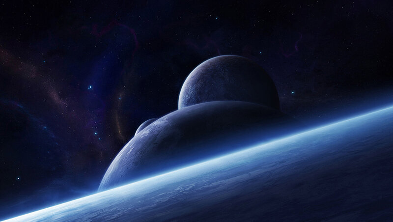 Planets in Space — Dramatic, Digital Art