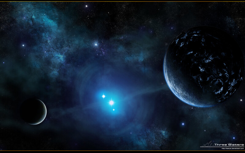 Planets in Space — Dramatic, Nebula