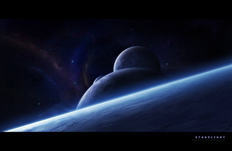 Planets in Space — Dramatic, Night