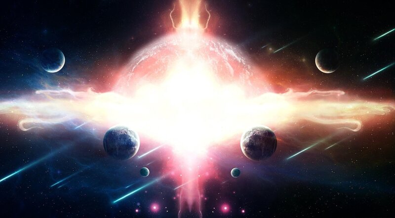 Planets in Space Explosion