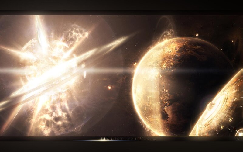 Planets in Space — Gold, Dramatic