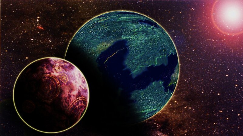 Planets in Space — Green, Dramatic