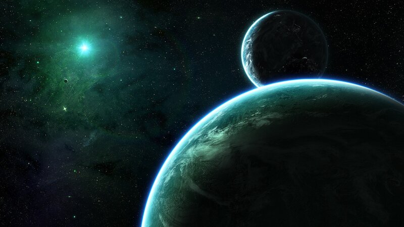 Planets in Space — Green, Moon