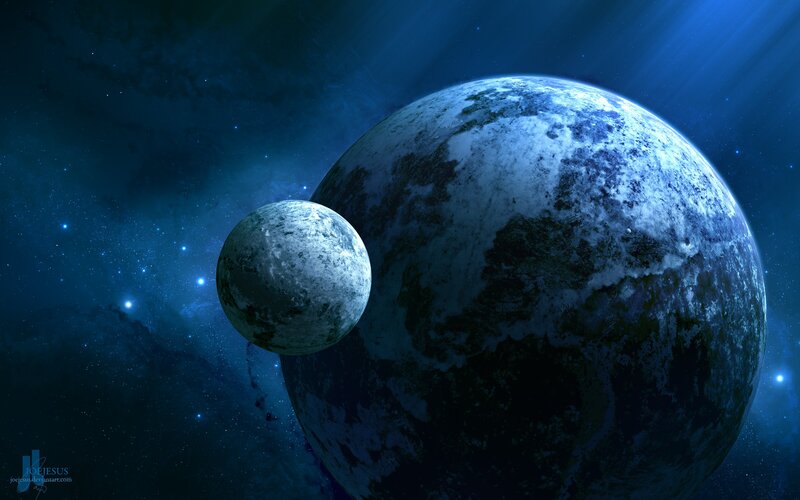 Planets in Space — Moon, Black