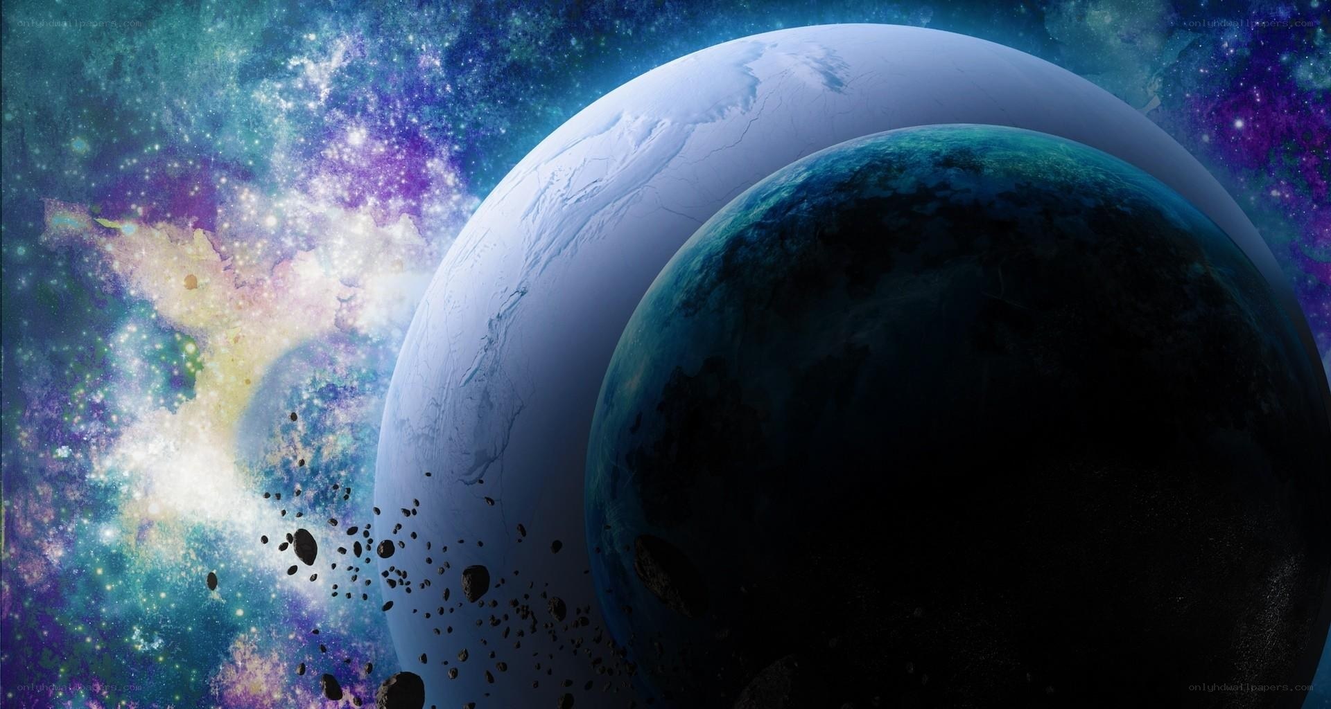 planets in space nebula