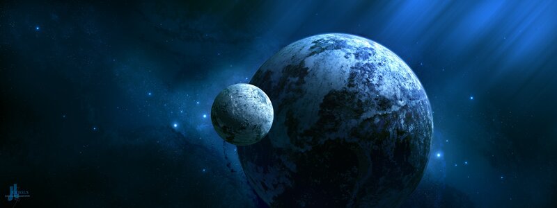 Planets in Space — Night, Black