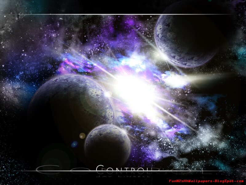 Planets in Space — Purple, Dramatic, Digital Art, Stars, Nebula, Planet