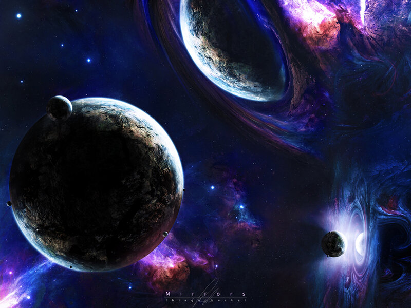 Planets in Space — Purple, Dramatic, Night