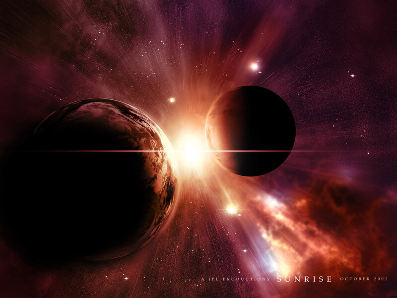 Planets in Space — Red, Dramatic, Sunrise