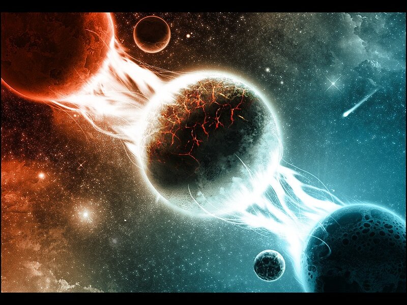 Planets in Space — Red
