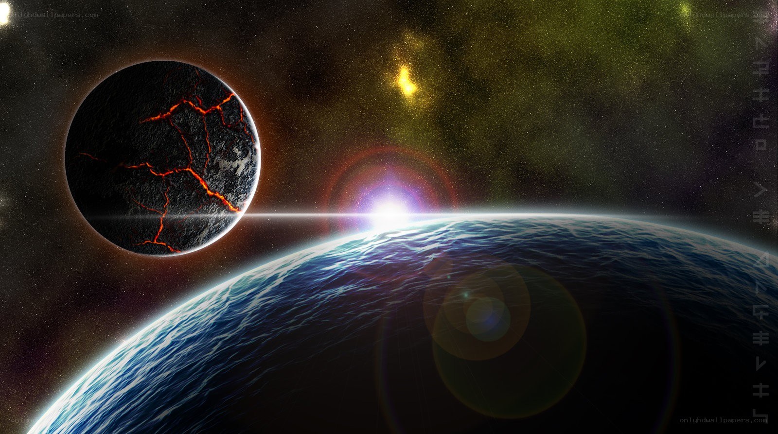 planets in space scene