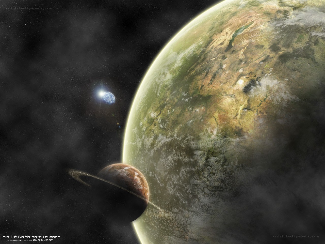planets in space scene