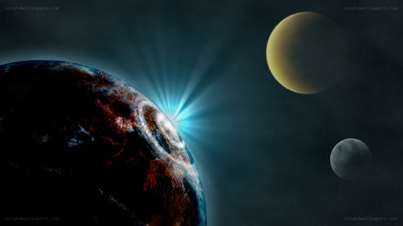 planets in space scene