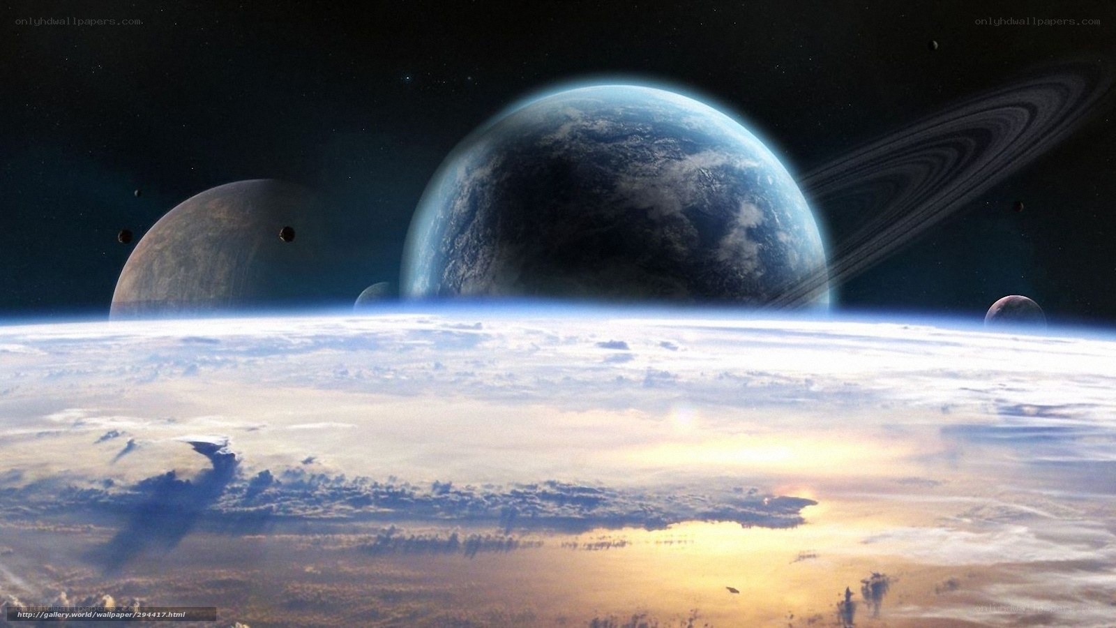Planets in space view