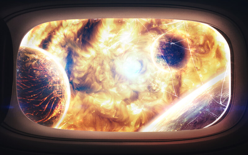 Planets in Space — Yellow, Dramatic