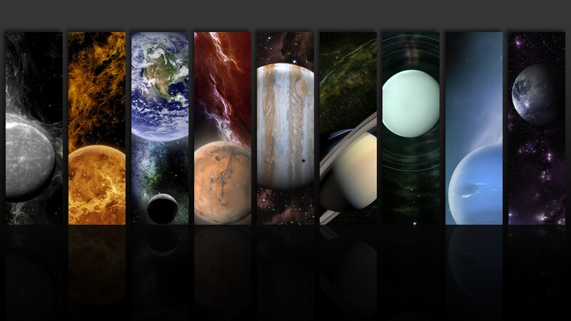 Planets of the Solar System — Black, Dramatic, Digital Art, Stars