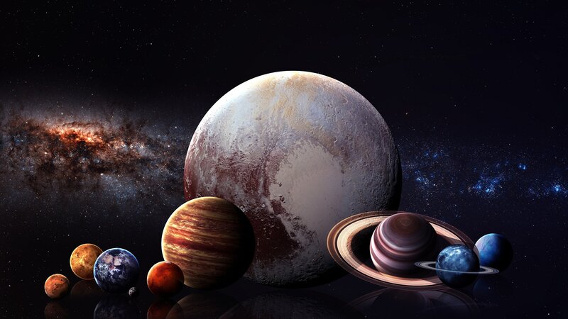 Planets of the Solar System — Black, Dramatic, Night