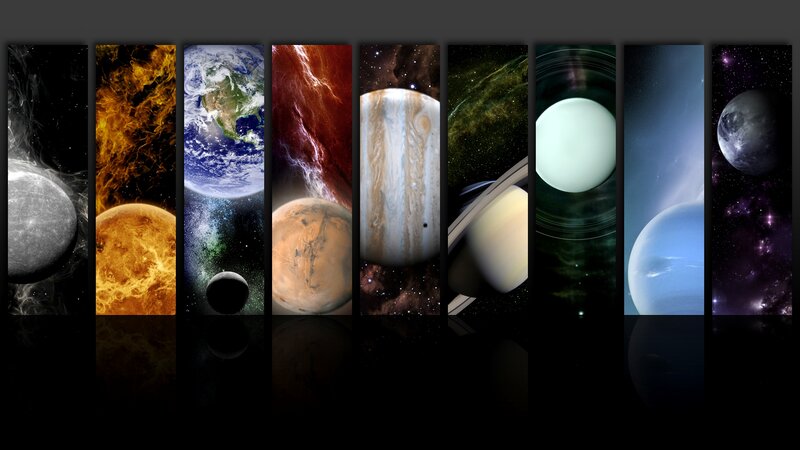 Planets of the Solar System — Black, Dramatic