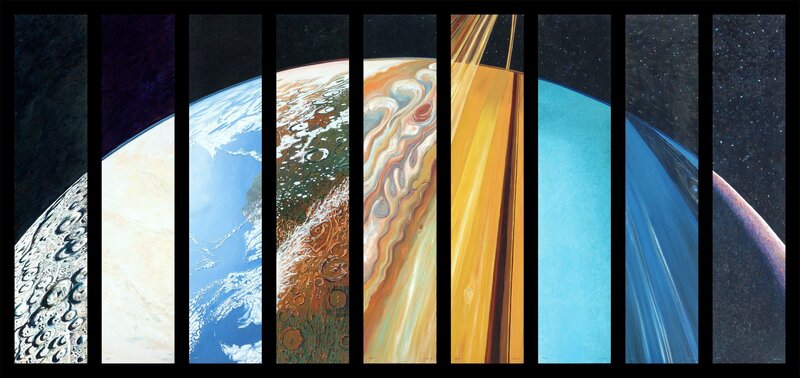 Planets of the Solar System — Blue, Dramatic, Illustration, Space