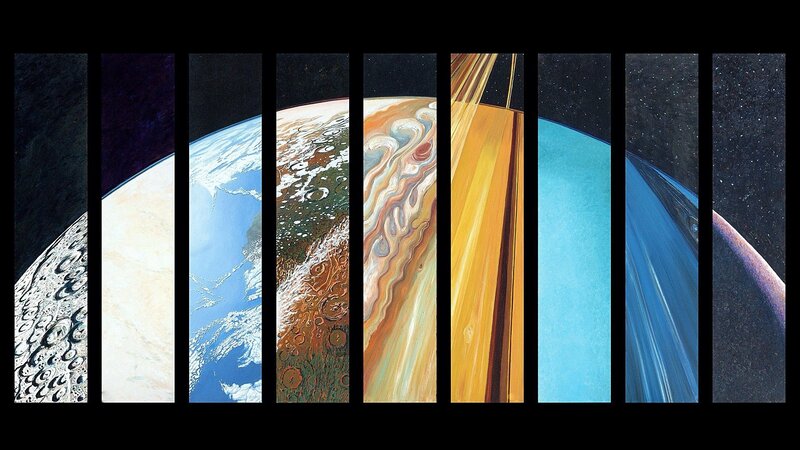 Planets of the Solar System — Blue, Dramatic, Illustration