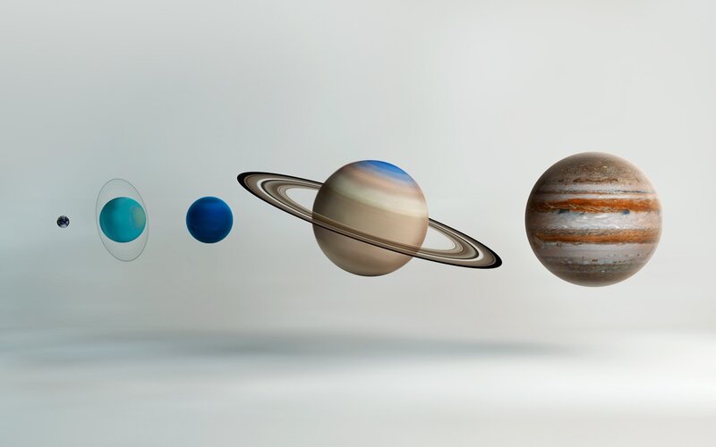 Planets of the Solar System — White