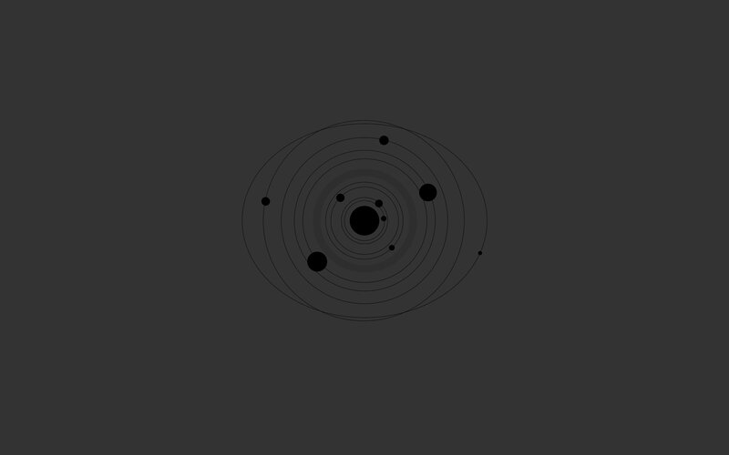 Planets Orbiting Star — Black, Calm