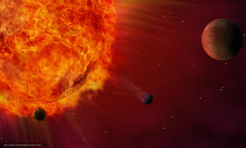 Planets Orbiting Star — Red