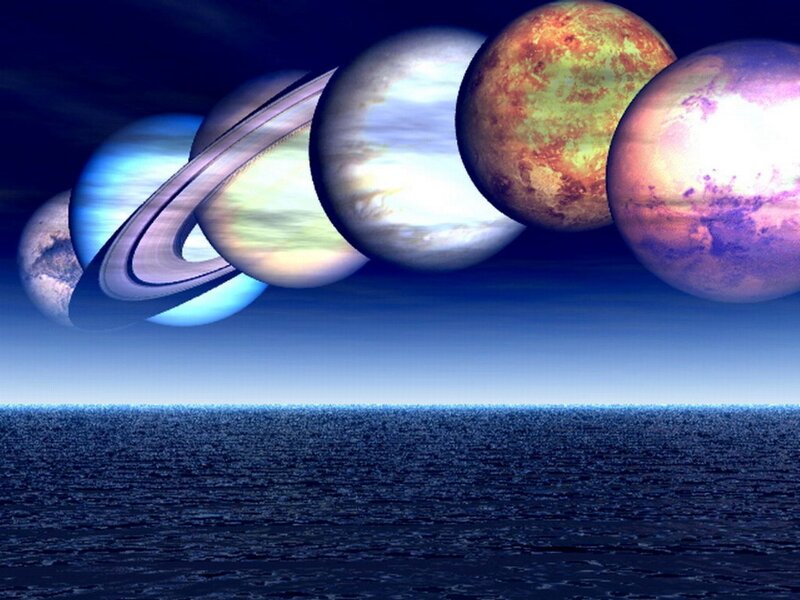 planets over the ocean