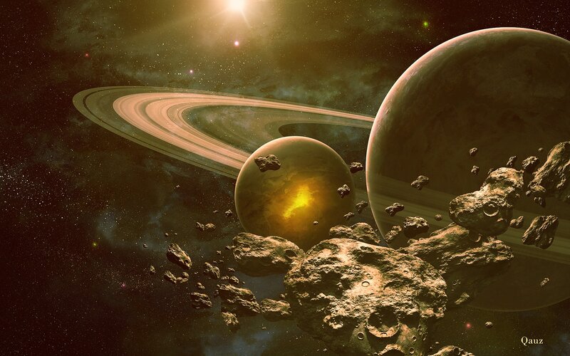 Planets with Rings and Asteroids