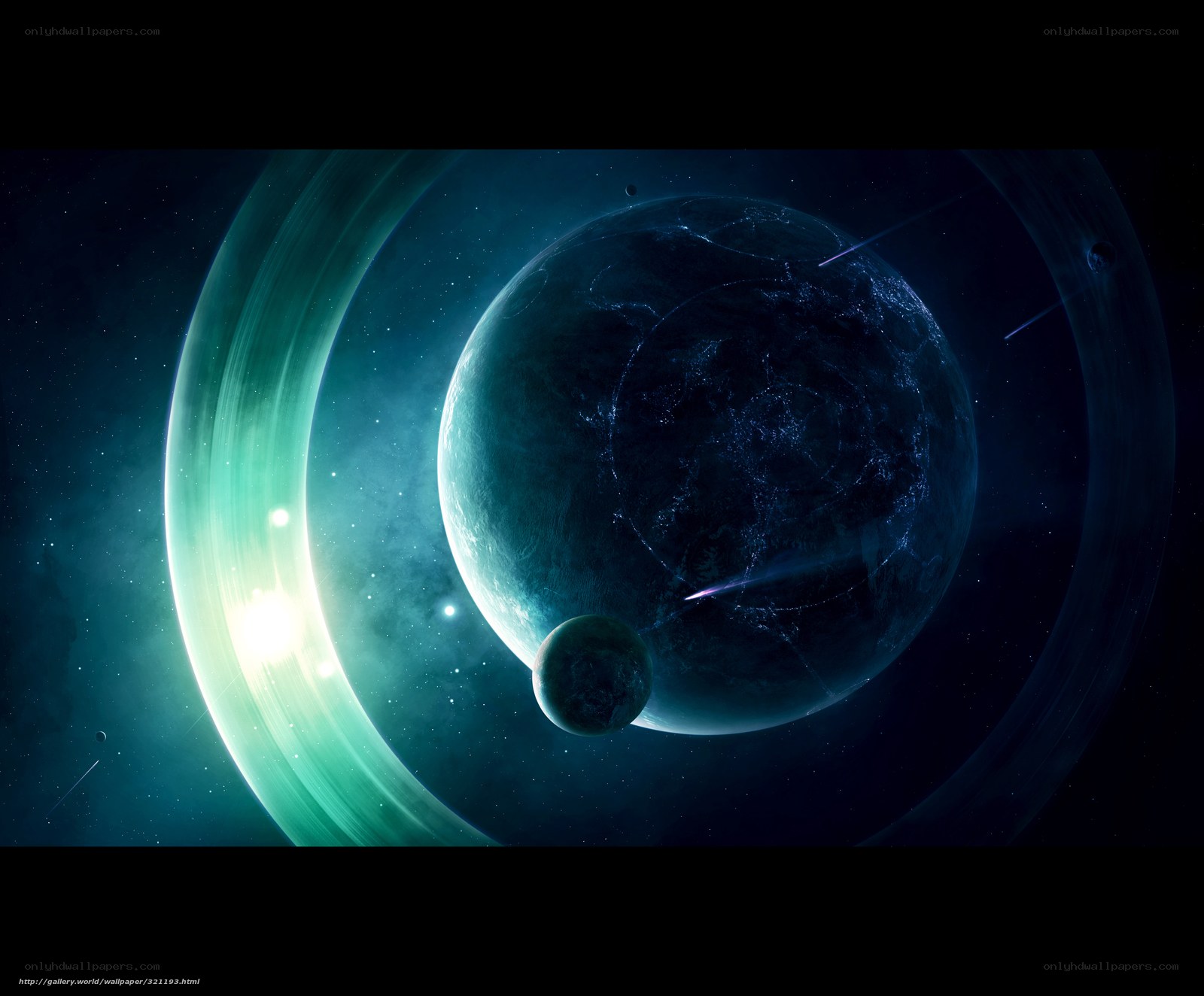 planets with rings in space