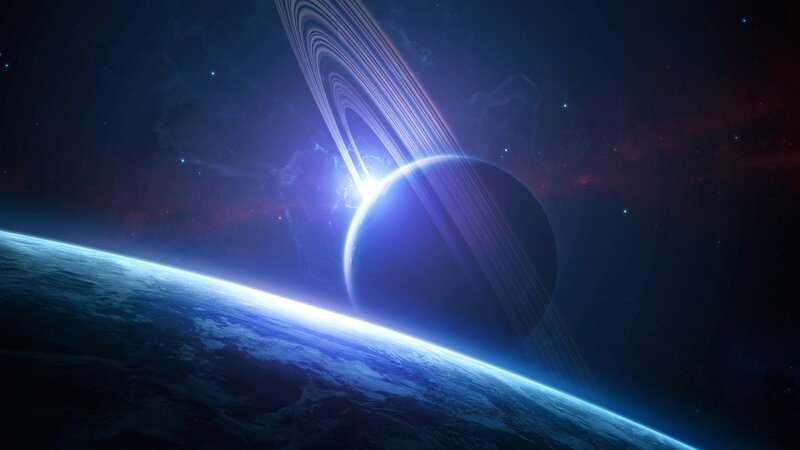 planets with rings in space