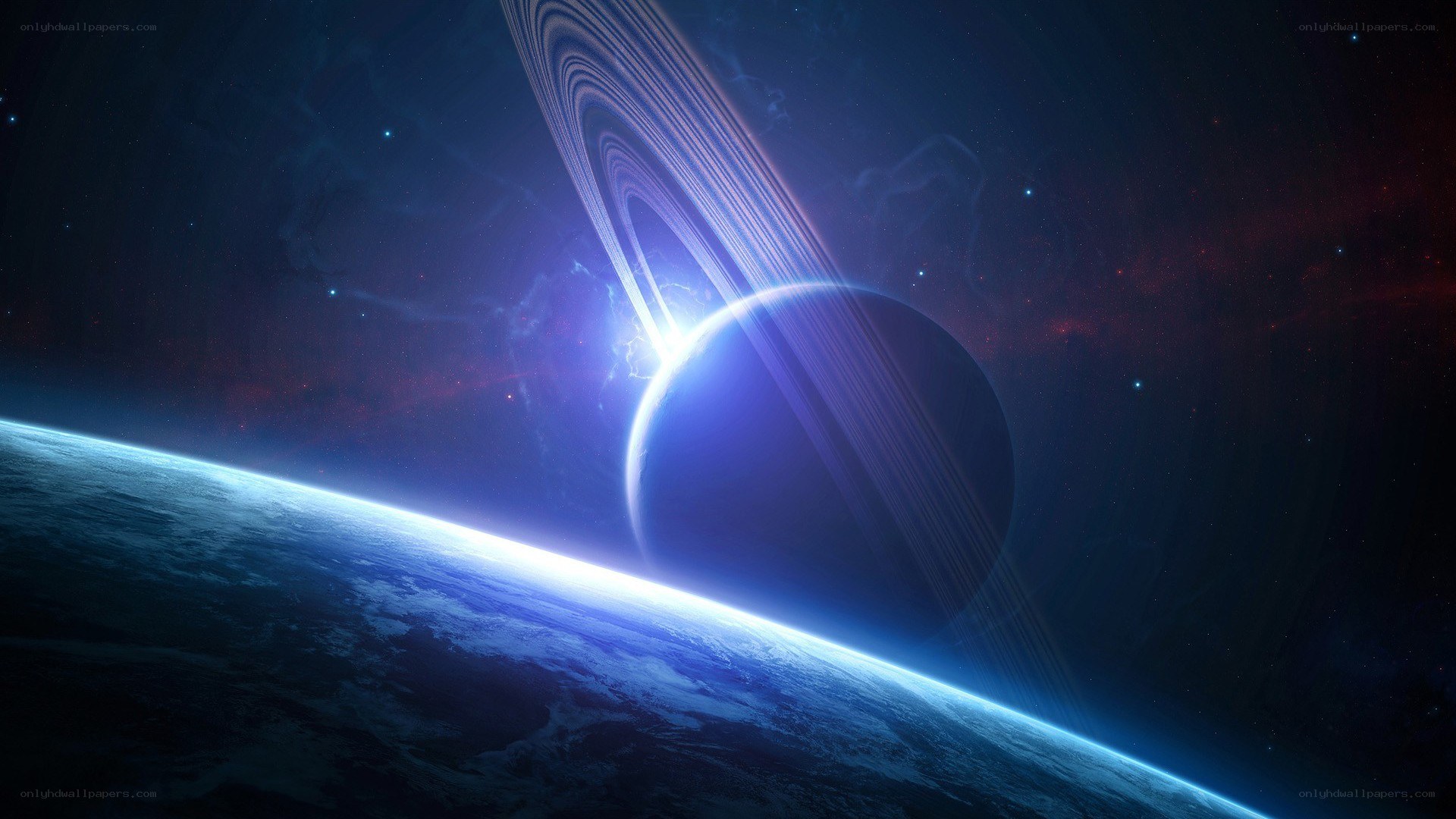 planets with rings in space