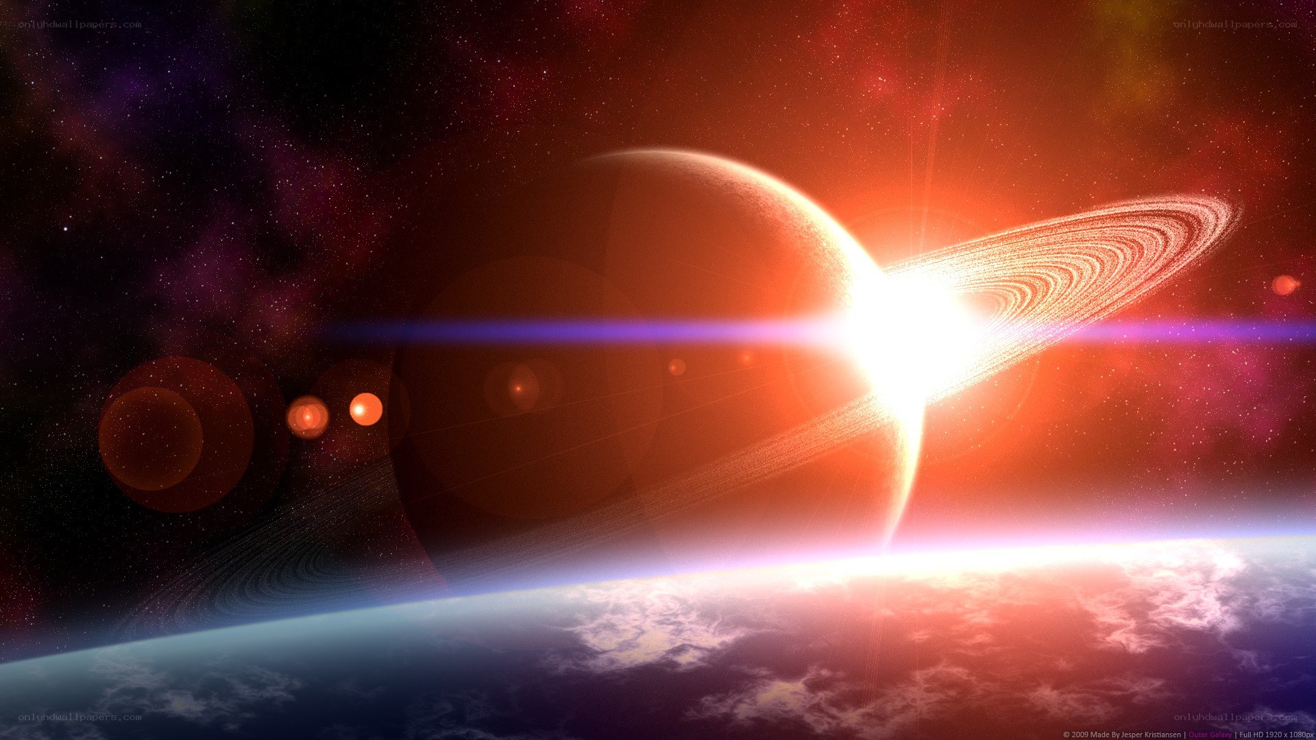 planets with rings in space
