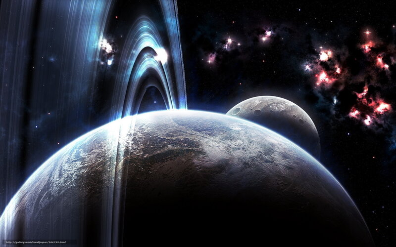 planets with rings in space