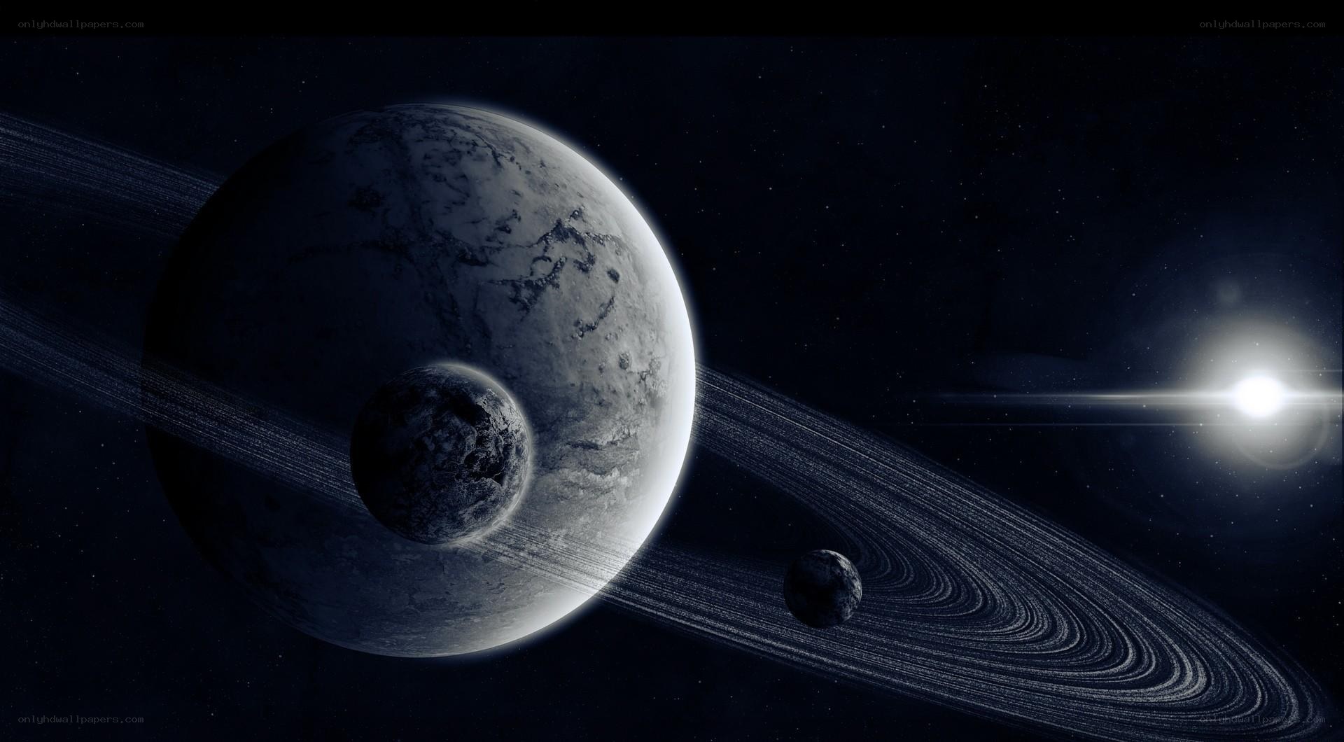 planets with rings in space