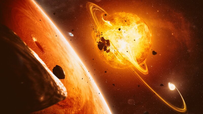 Planets with Rings — Orange