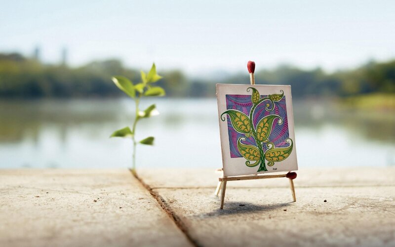 Plant and miniature art display