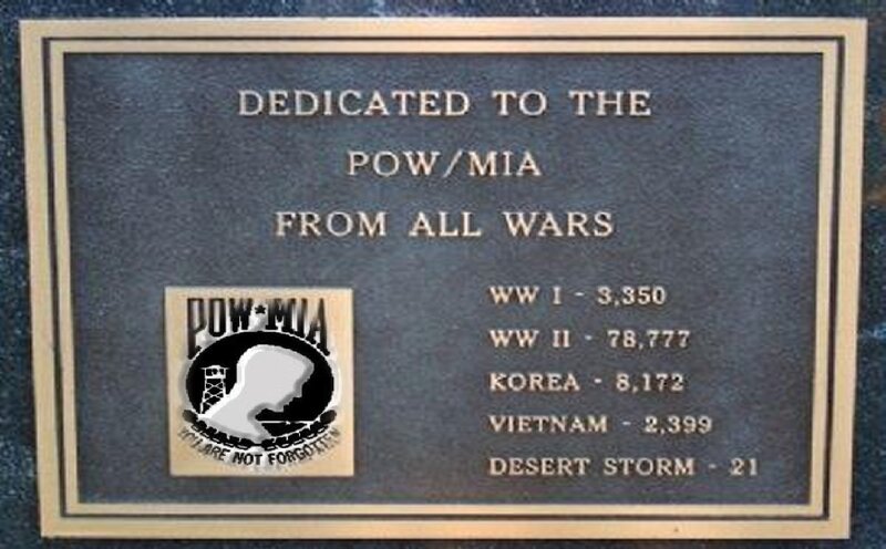 Plaque Dedicated to POW/MIA