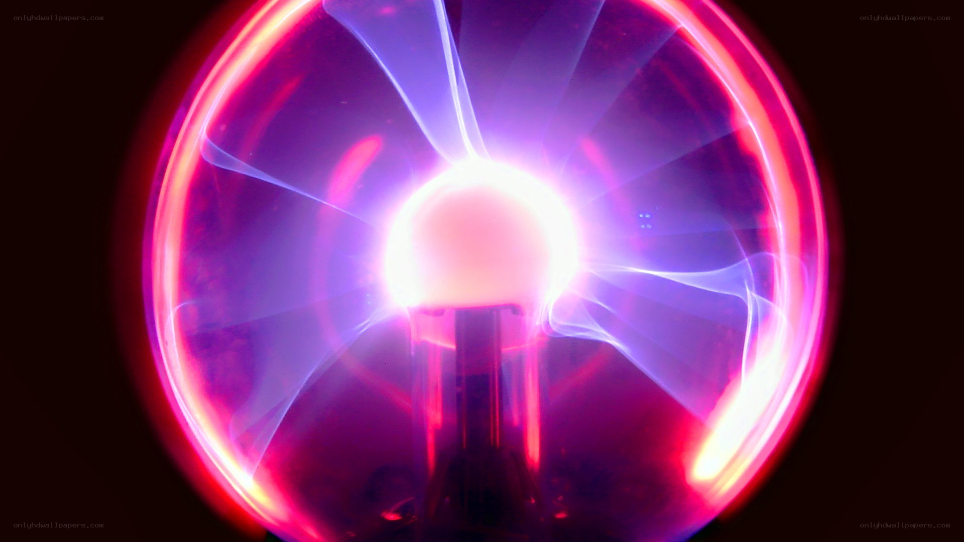 plasma ball glowing with purple light